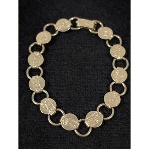 Vintage Sarah Coventry Young and Gay Gold Tone Chain Bracelet 7.5 in